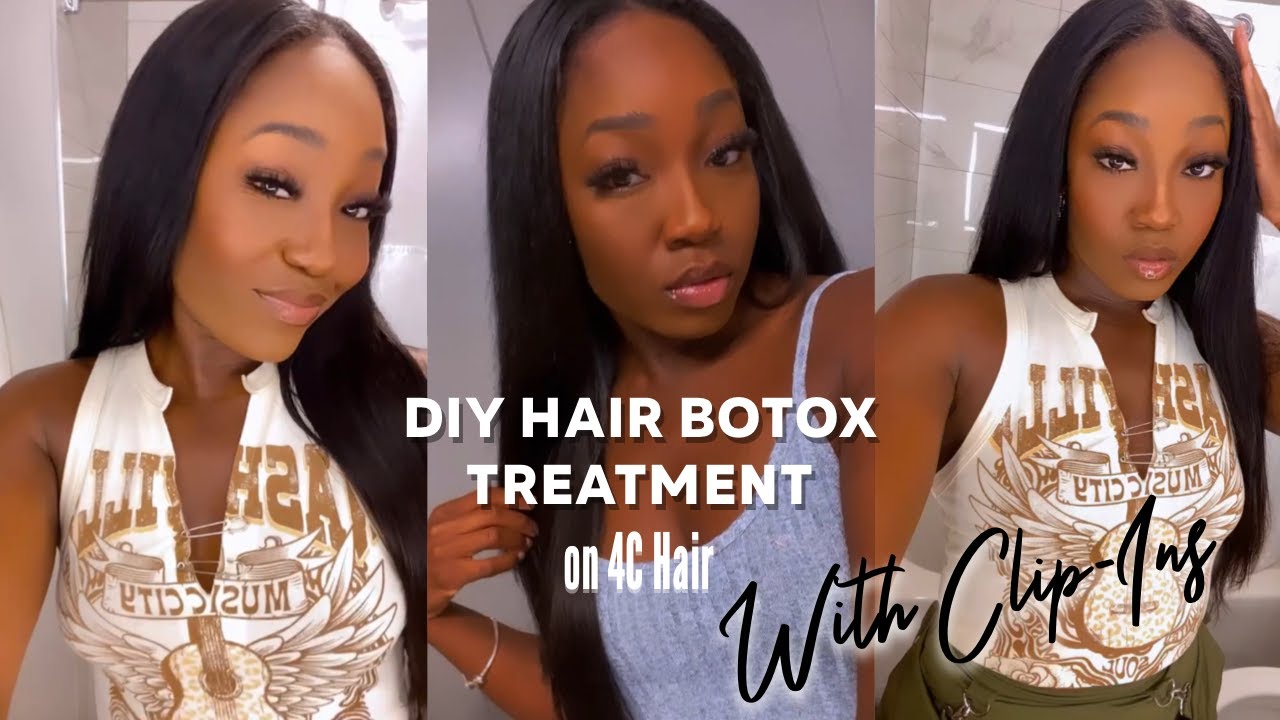 DIY Hair Botox Treatment (4C Hair) w/ Clip-Ins!