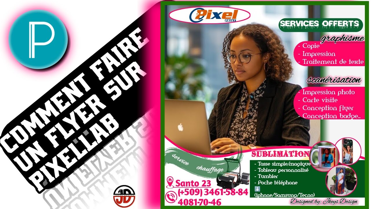 kòman pouw fè yon bèl flayèz pou biznis ou sou telefòn ou ak PIXELLAB #pixellabtutorial  #art