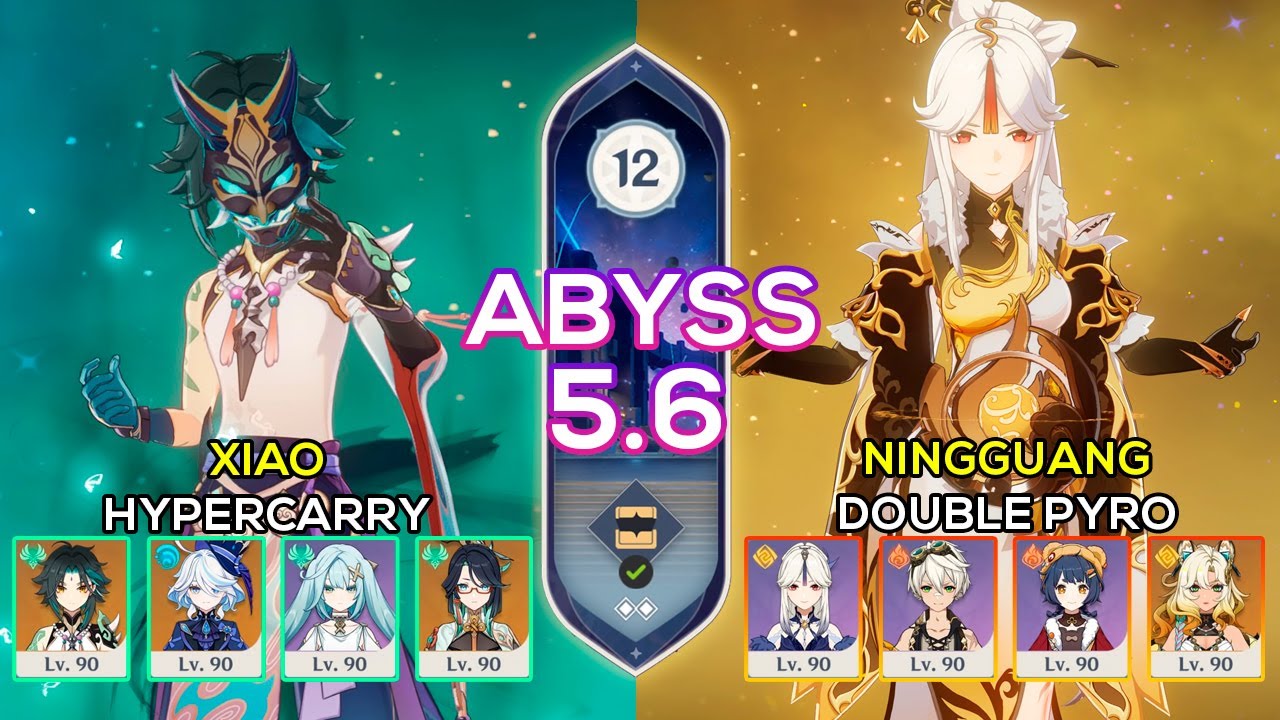 C0 Xiao Hypercarry & C6 Ningguang Double Pyro - Spiral Abyss 5.6 - Genshin Impact