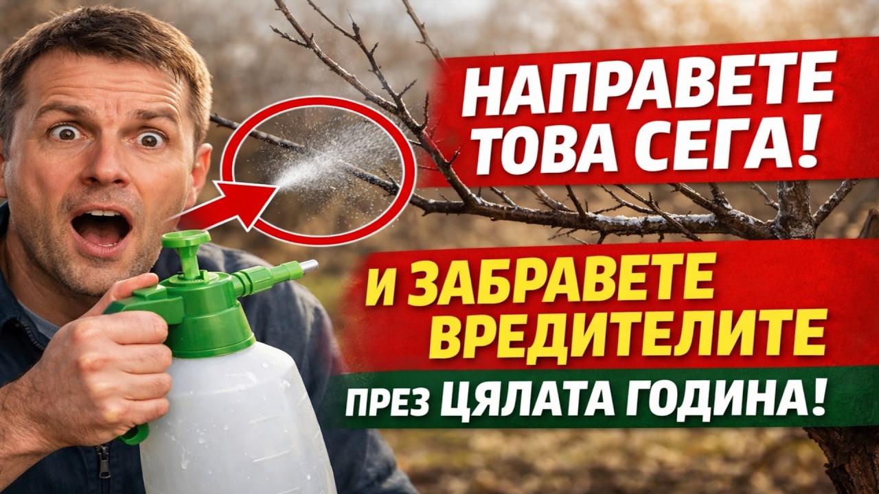 ОСНОВНОТО ПРЪСКАНЕ НА ГРАДИНАТА 2026! Направете ТОВА върху голите дървета и забравете за вредителит