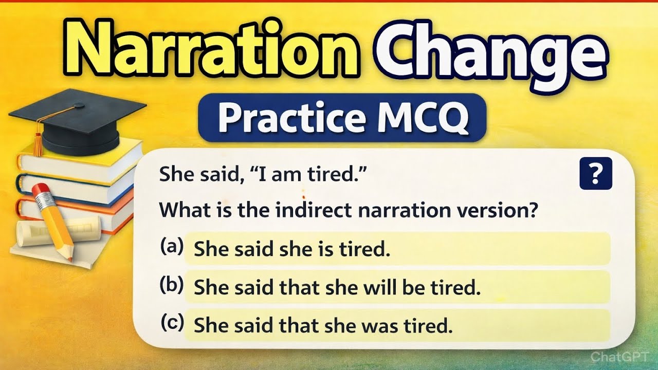 Narration Change Practice MCQ 