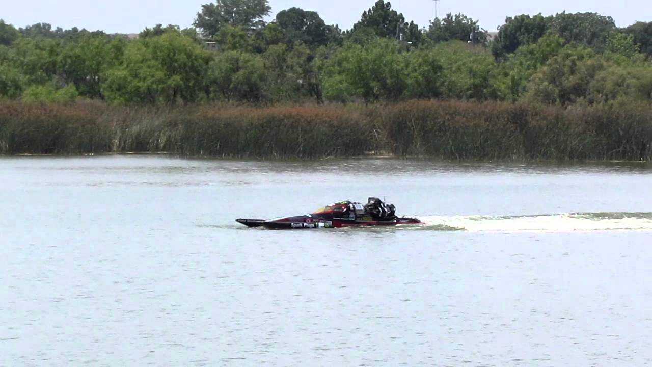 Showdown in San Angelo 2012 Top Fuel boat hits jet ski