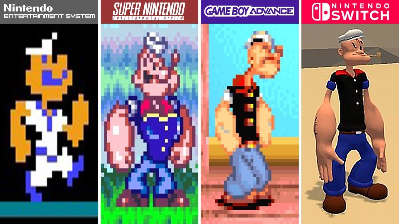 Evolution Of Popeye Video Games (1982 - 2021)