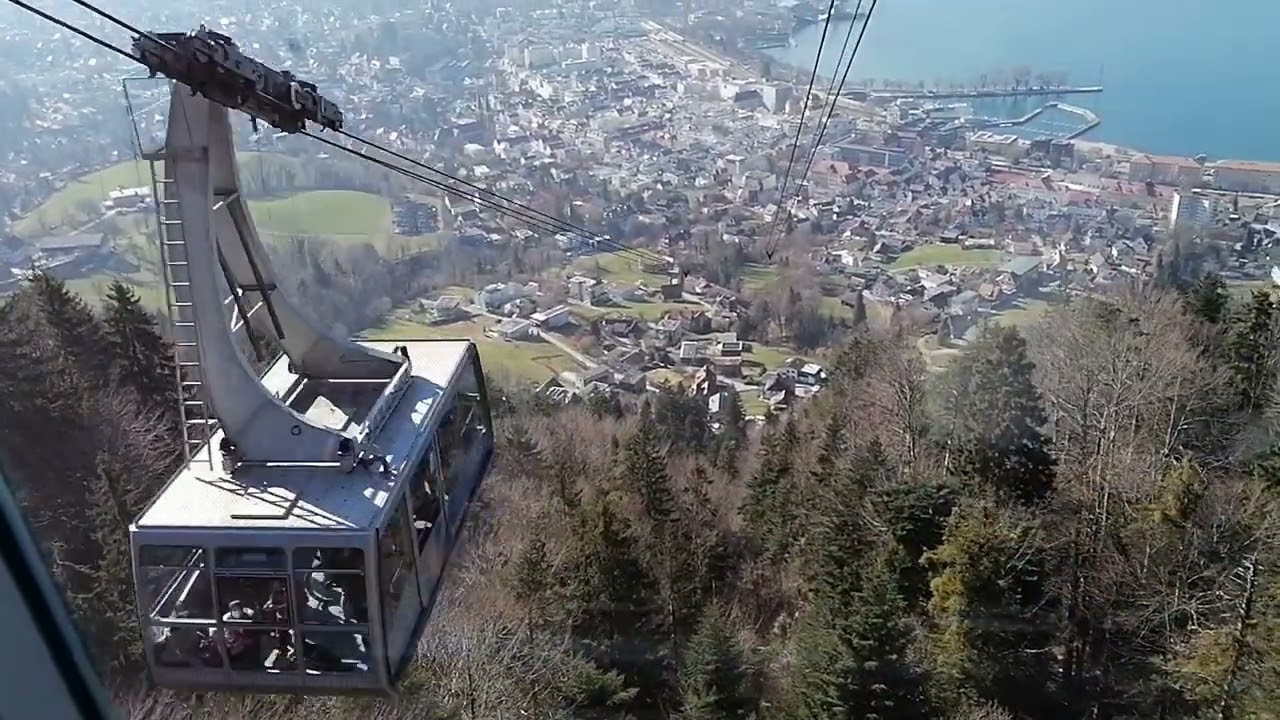 Bregenz - Pfänderbahn von 1022 Meter Höhe ins Tal auf 419 Meter.