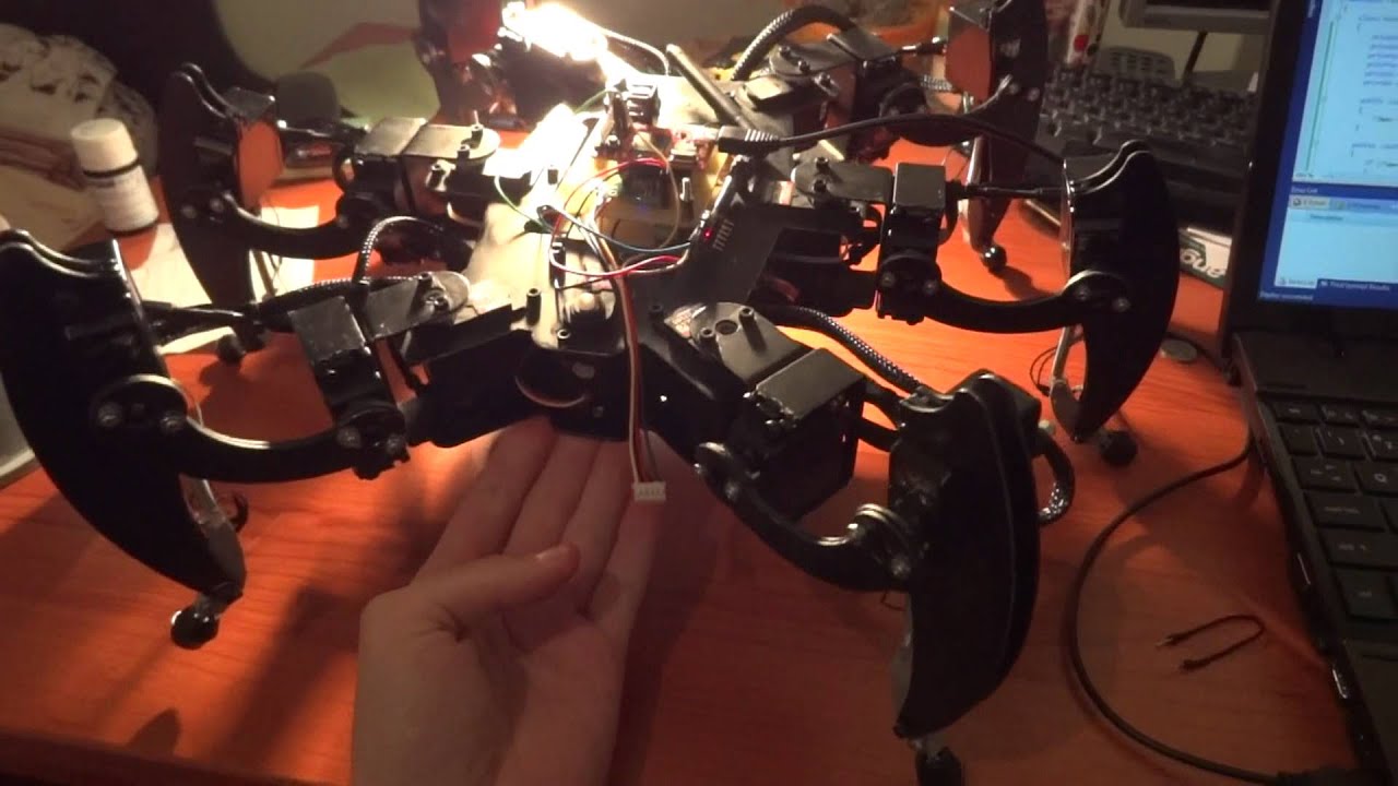 Hexapod robot terrain adaptation test 1