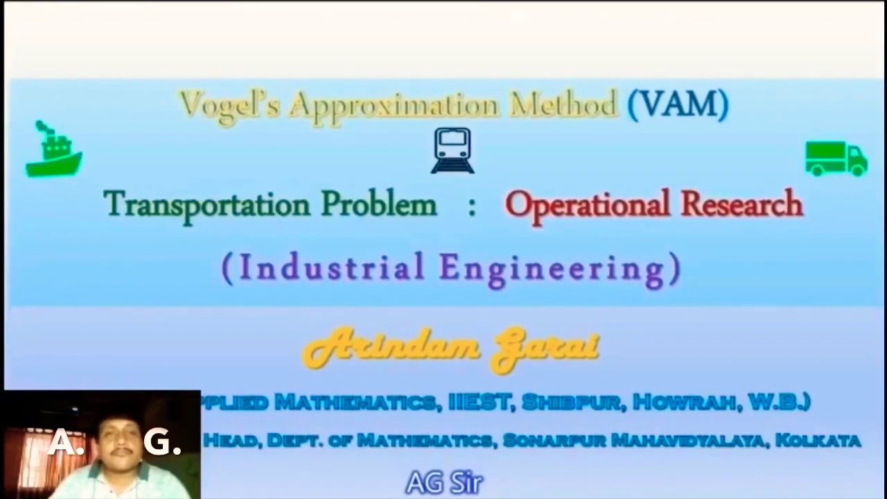 Vogel's Approximation Method (VAM): Initial Basic Feasible Solution (IBFS): Transportation Problem