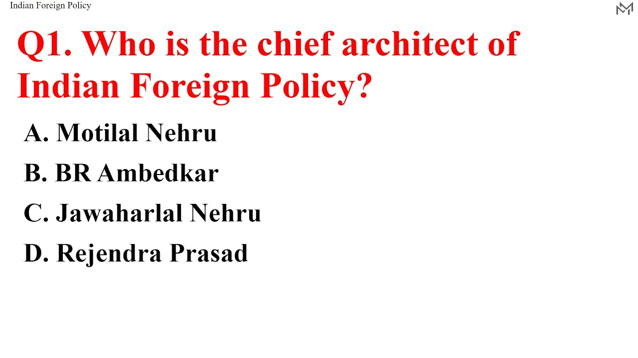 'Indian Foreign Policy' Important questions