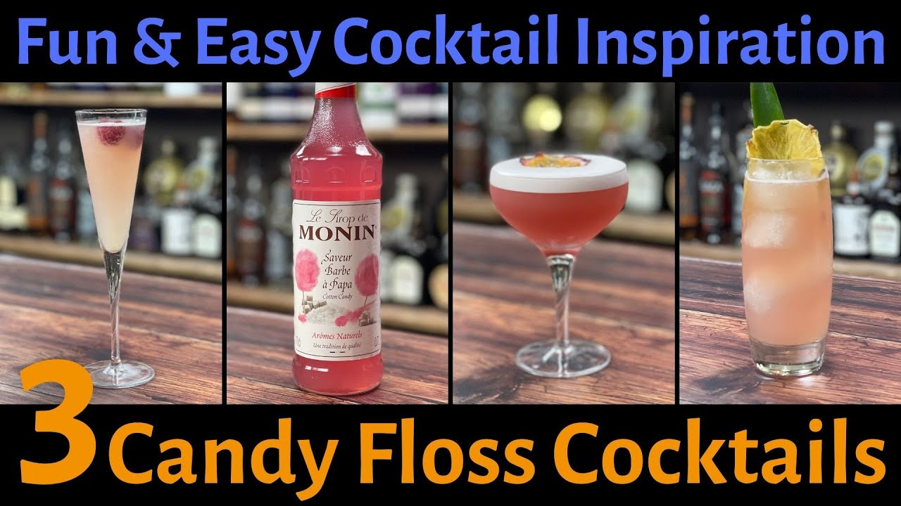 3 Fun & Easy CANDY FLOSS COCKTAILS - with Monin Cotton Candy