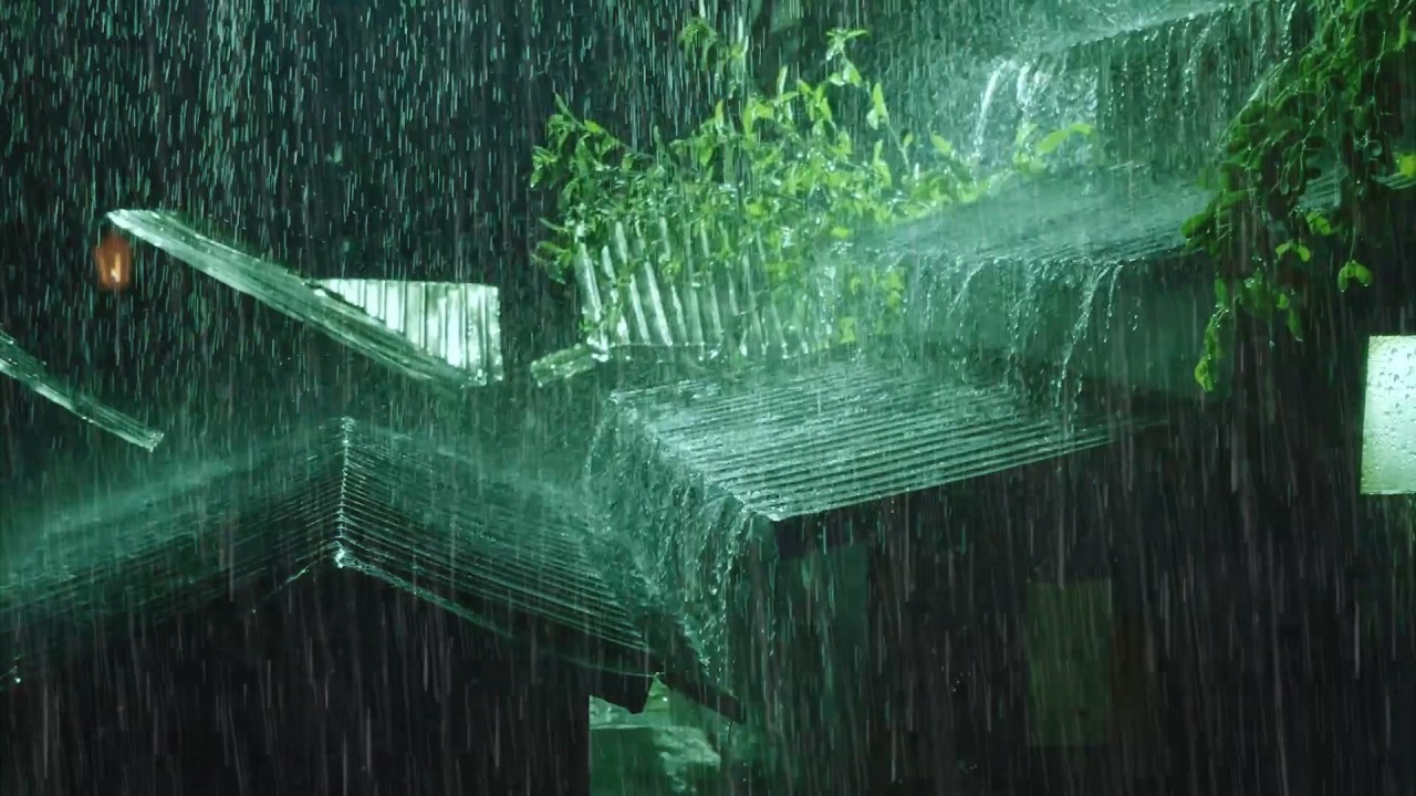 Heavy Rain and Thunderstorm on Metal Roof for Sleeping 😴 Rain Sounds for Sleeping at Night