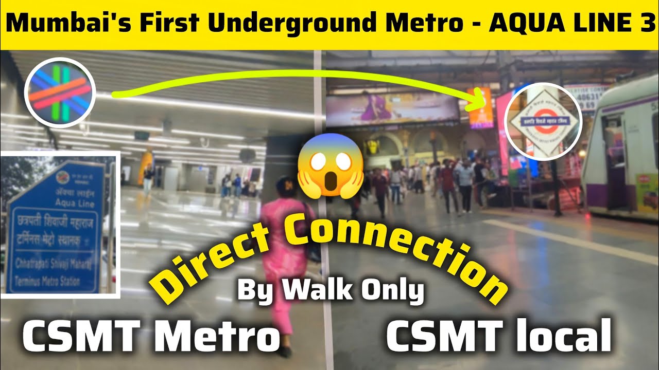 Mumbai's First Underground Metro | Direct Link to Mumbai Local 🚇 | Aqua Line 3