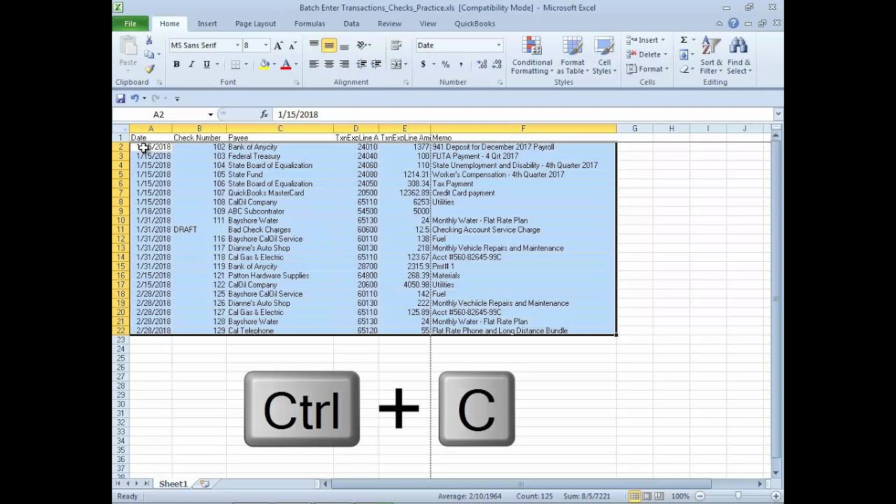 QuickBooks 2013 Batch Enter Transactions