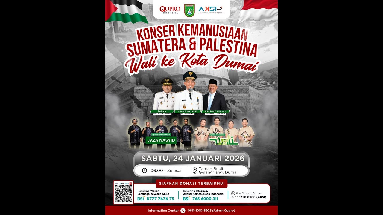 Live Kemanusiaan Untuk Sumatera & Palestina Wali ke Kota Dumai