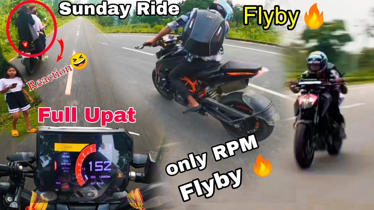 Flyby & loudest Rpm exhaust sound Duke 390 Sunday funday Ride🔥 || Bikers vlogs09