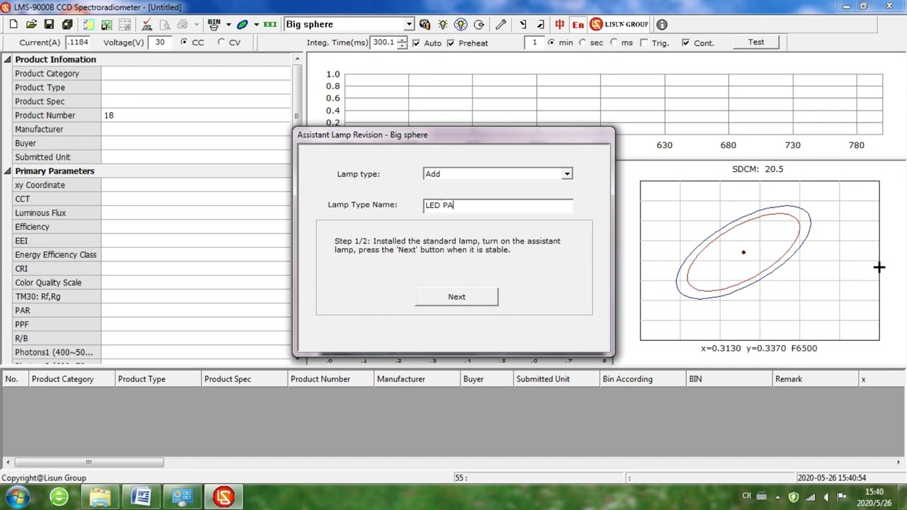 Measurement Setup for Obtaining Accurate Light Data Using Thorlabs Integrating Sphere and CIE 177