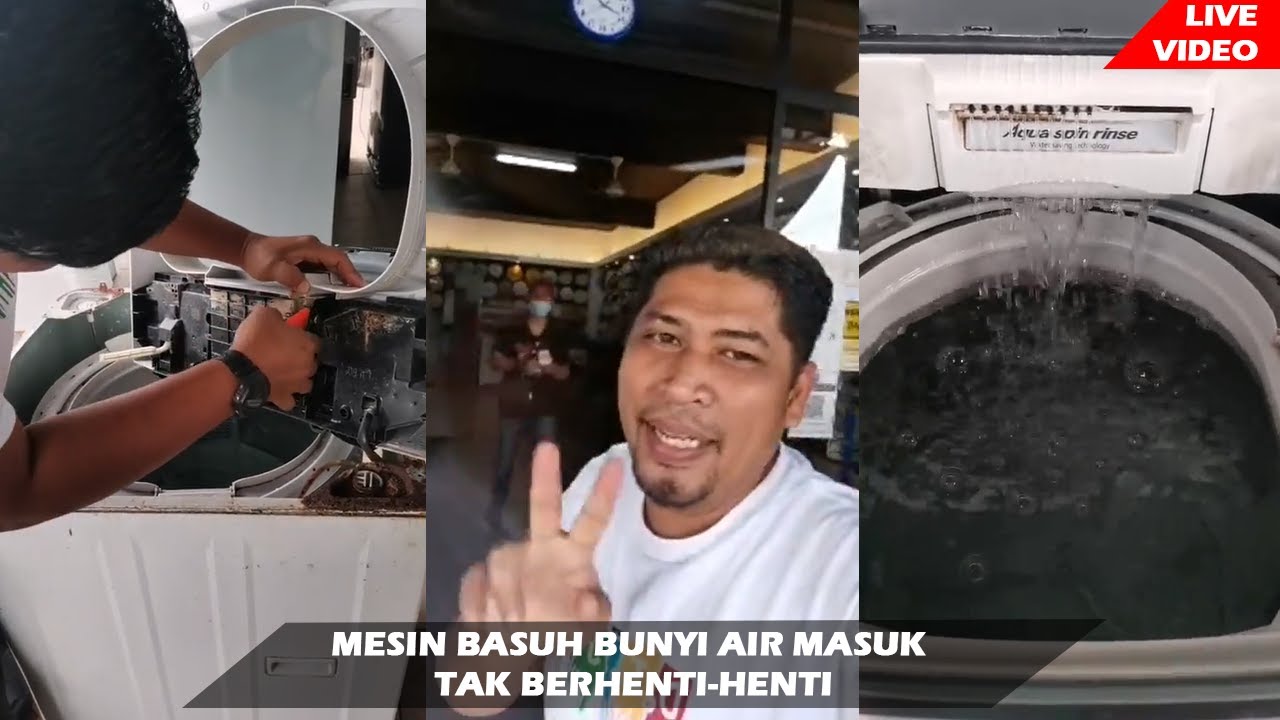 MESIN BASUH AIR MASUK TAK BERHENTI HENTI