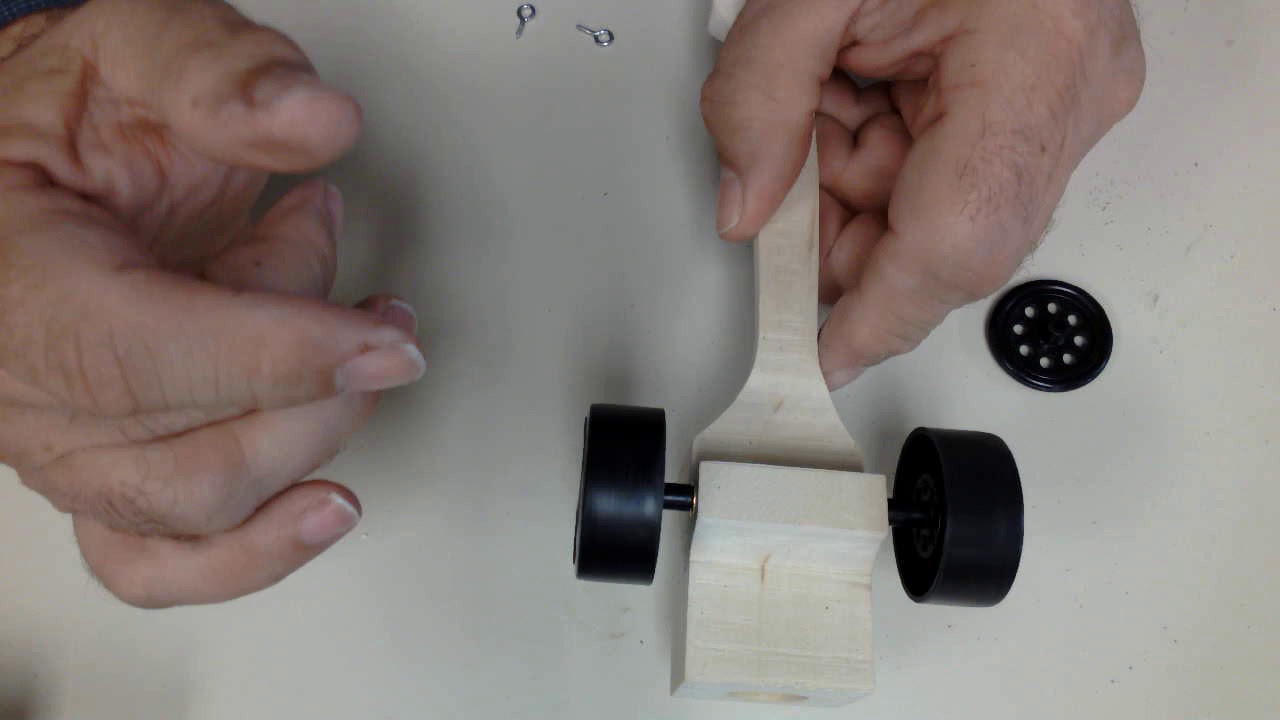 co2 dragster wheel and axle installation demo