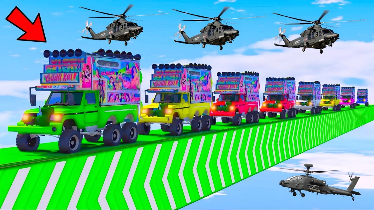 GTA-5 World's Highest 😲😰😱दुनिया का सबसे ऊंचा !! IMPOSSIBLE SUPER MEGA RAMP 😲😱 CHALLENGE !! INDIAN DJ