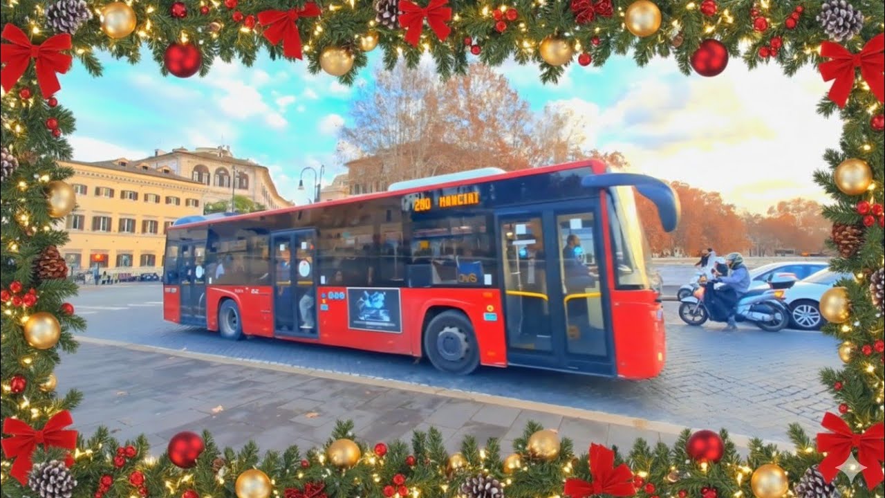 ATAC Buses and Metro in Action in the Heart of Rome: Traffic, Cars & Pedestrians