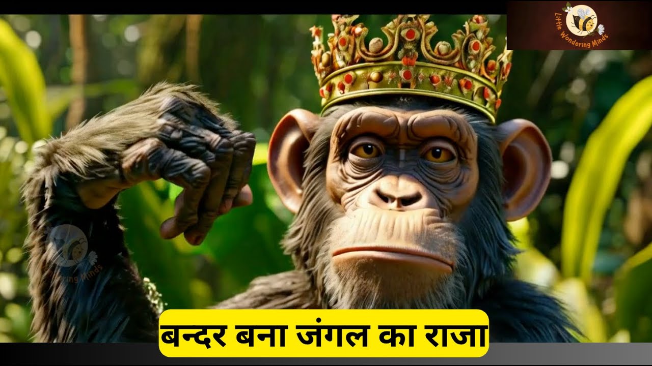बंदर बना जंगल का राजा 🐒👑 | बच्चों की मज़ेदार हिंदी कहानी | Bedtime Story for Kids
