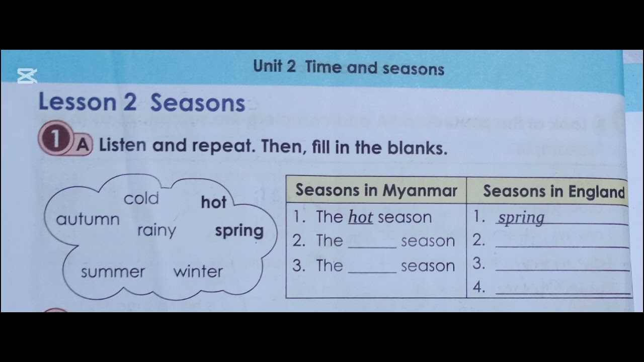 Grade 5 Unit 2 Lesson 2 Exercise 1A Listening and Speaking