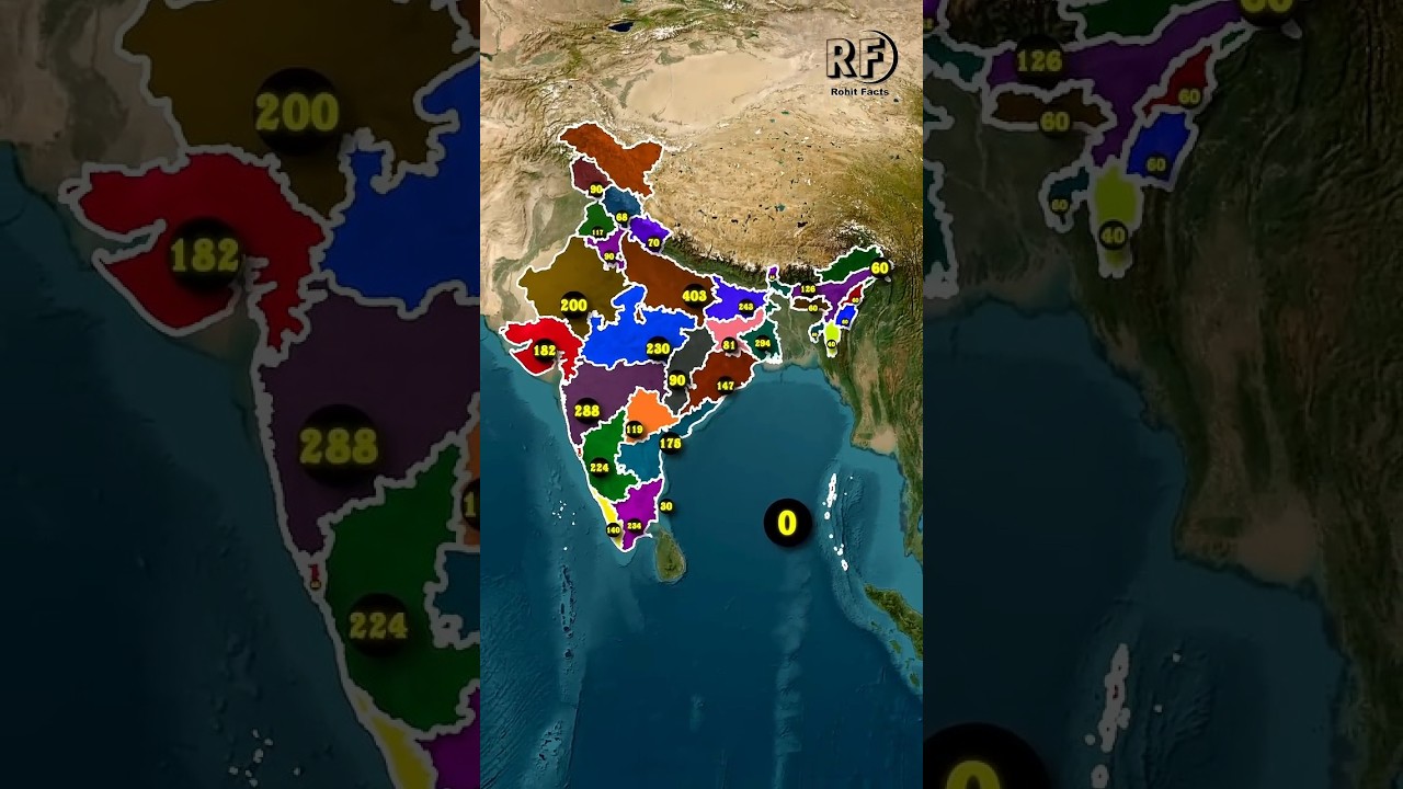 Legislative Assembly Seats of Indian States & Union Territories #facts @rohitfacts65