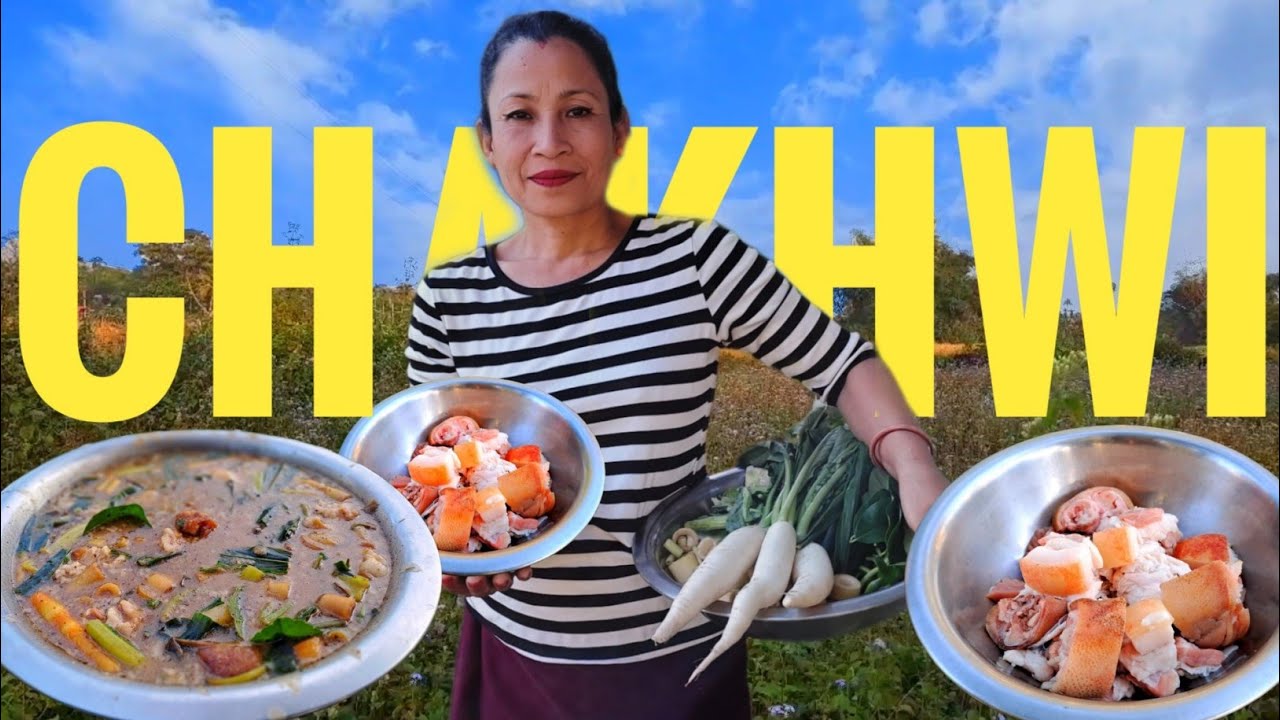 Tripuri Traditional Food Pork Vegetable Chakhwi | A Curry Cook With Baking Soda Pork And Mix Veggies