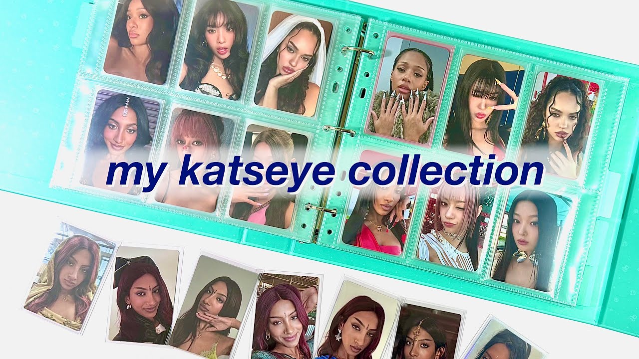 setting up my new katseye binder for my lara photocard collection ☾ ultbias a5 wide maintenance