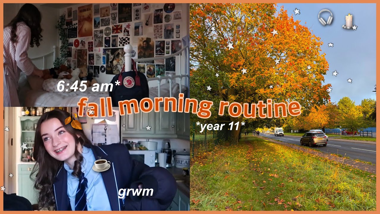 7am FALL school morning routine *grwm, chitchatting, productive* | as a year 11 in secondary school