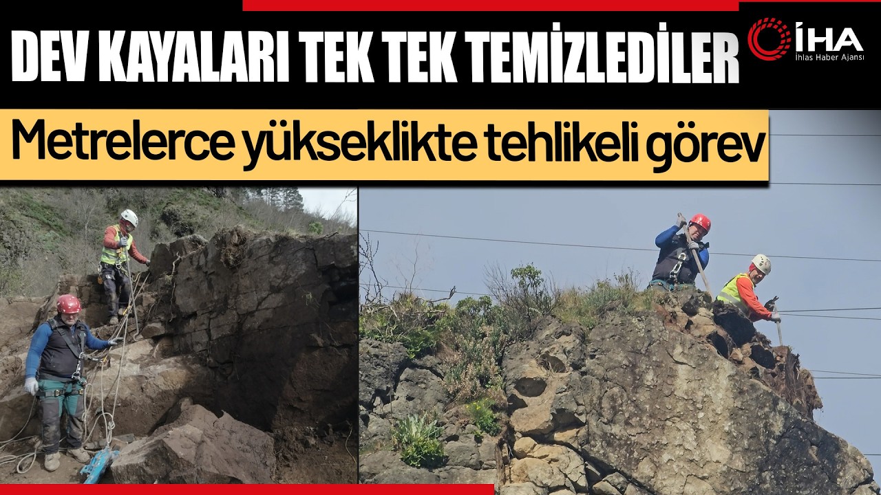 Endüstriyel Dağcılar Dev Kayaları Böyle Düşürdü!