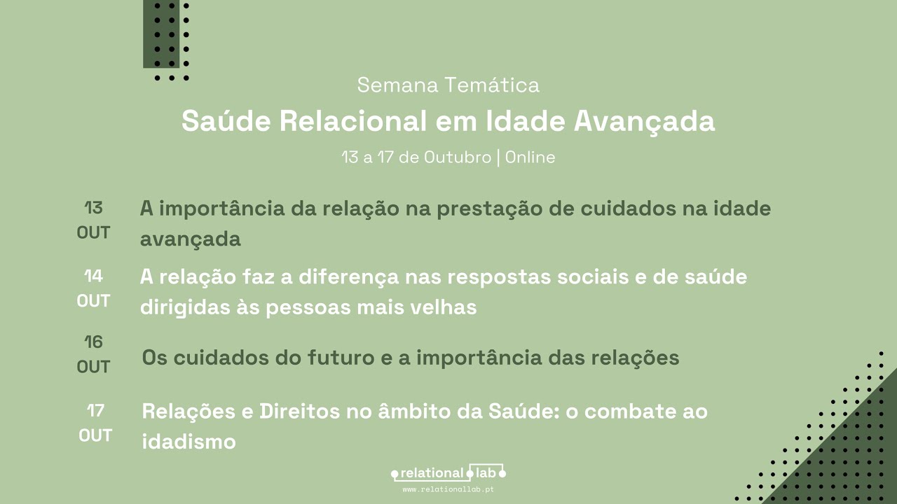 Saúde Relacional | A importância da relação na prestação de cuidados na idade avançada