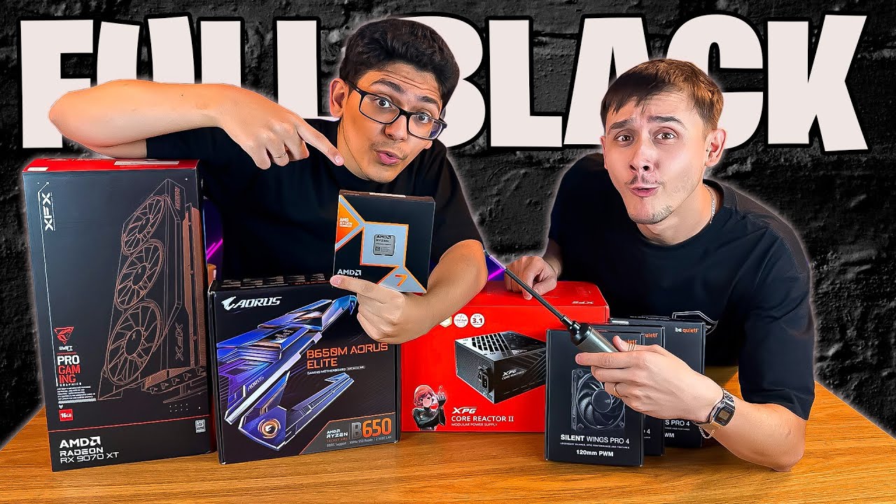 MONTANDO PC GAMER AMD FULL BLACK SEM RGB 😎