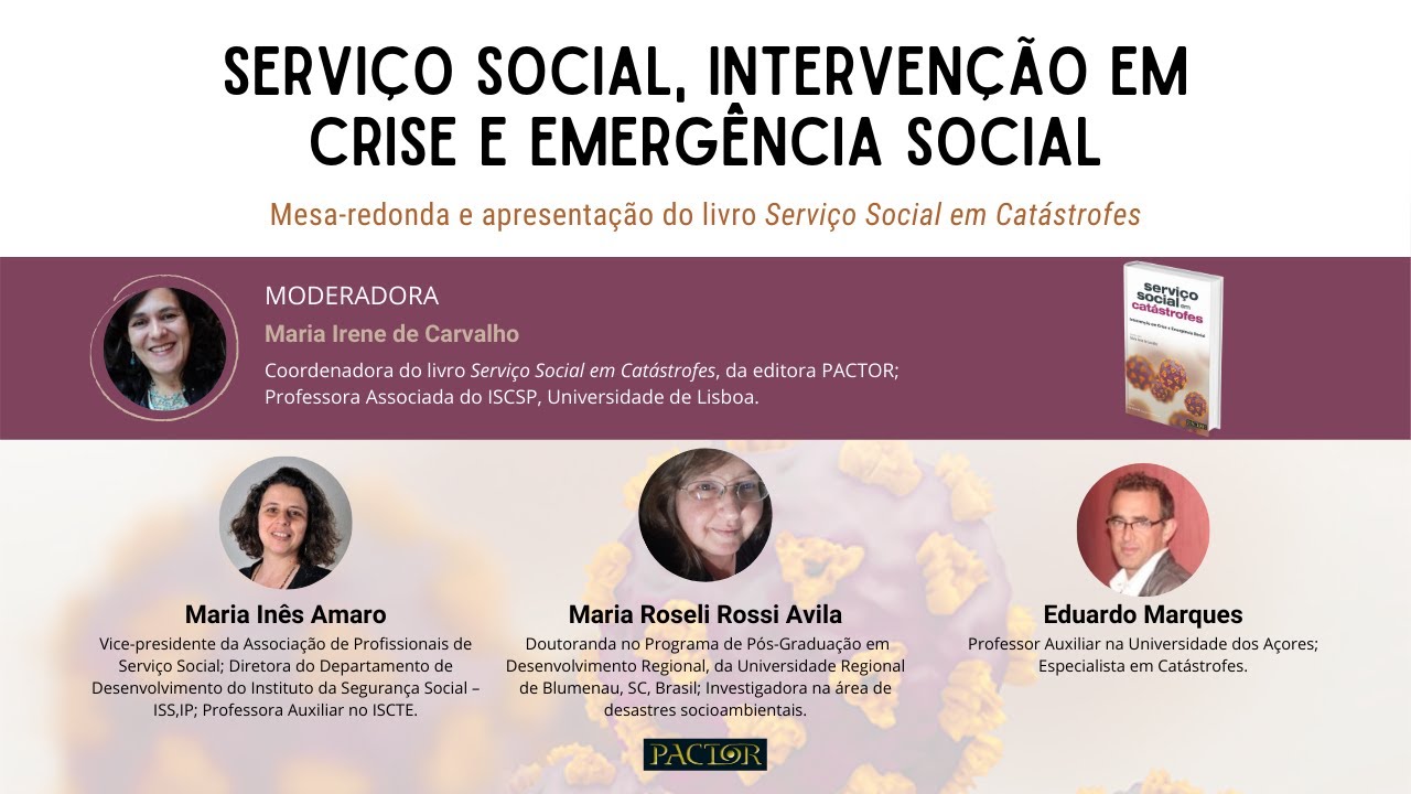 Webinar Serviço Social, intervenção em crise e emergência social | PACTOR