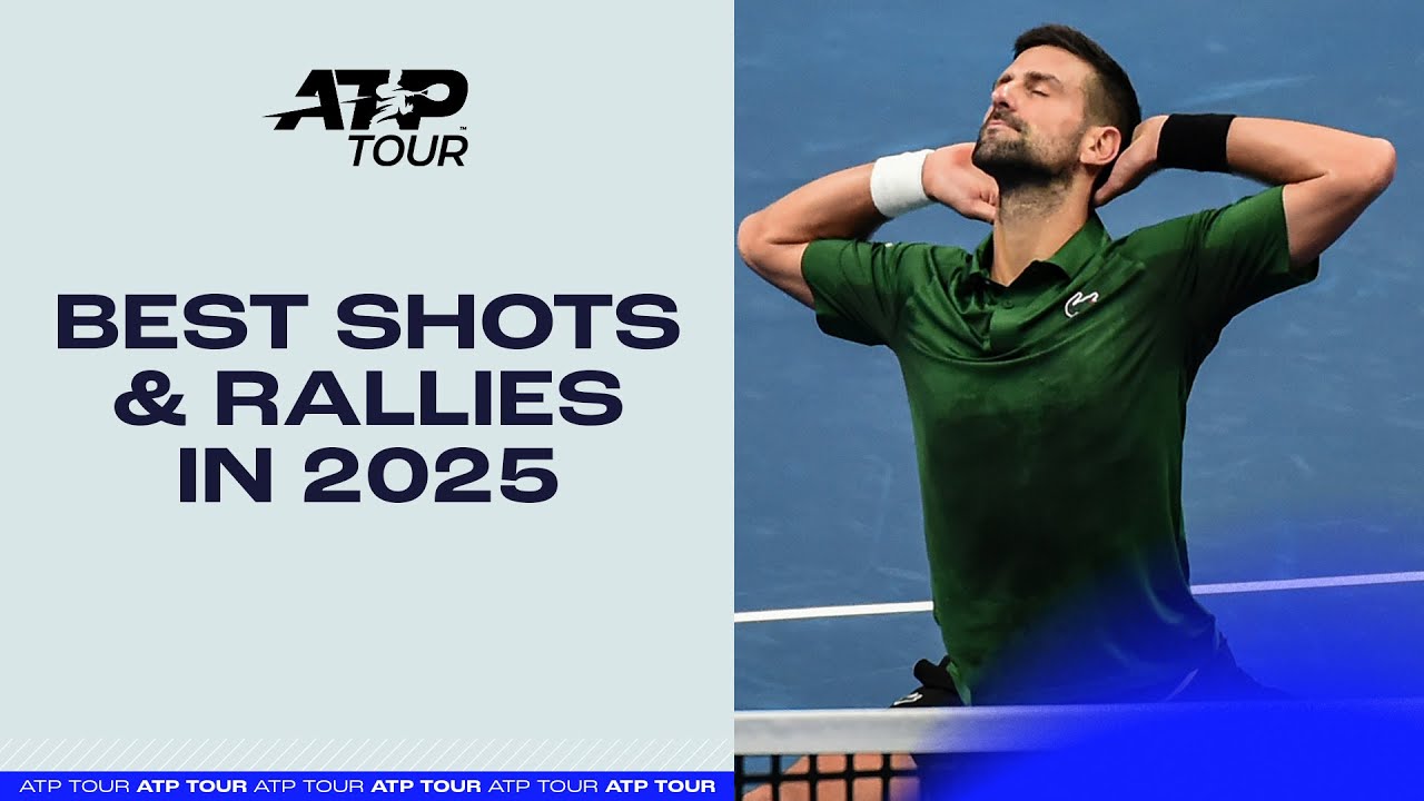 Лучшие удары и розыгрыши сезона ATP-тура 2025 года с участием Алькараса, Синнера, Джоковича и дру...