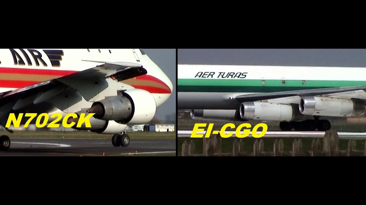 CLASSIC BOEING 747-100 : CONNIE N702CK and N712CK  //  DOUGLAS DC-8-63 AER TURAS , Ostend Airport