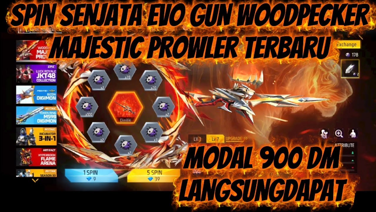 TRIK SPIN SENJATA EVOGUN WOODPECKER MAJESTIC PROWLER TERBARU||HOKI KALI CUY
