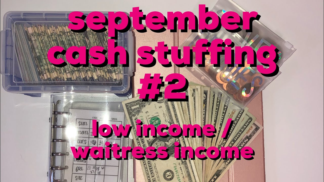 september cash stuffing #2 (waitress income / low income)