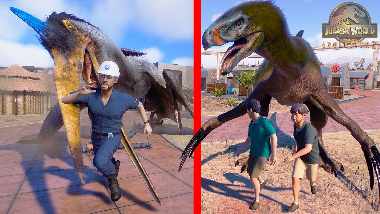 COMO MATAN GENTE LOS DINOSAURIOS DE DOMINION! Therizinosaurus Quetzalcoatlus Biosyn JW Evolution 2