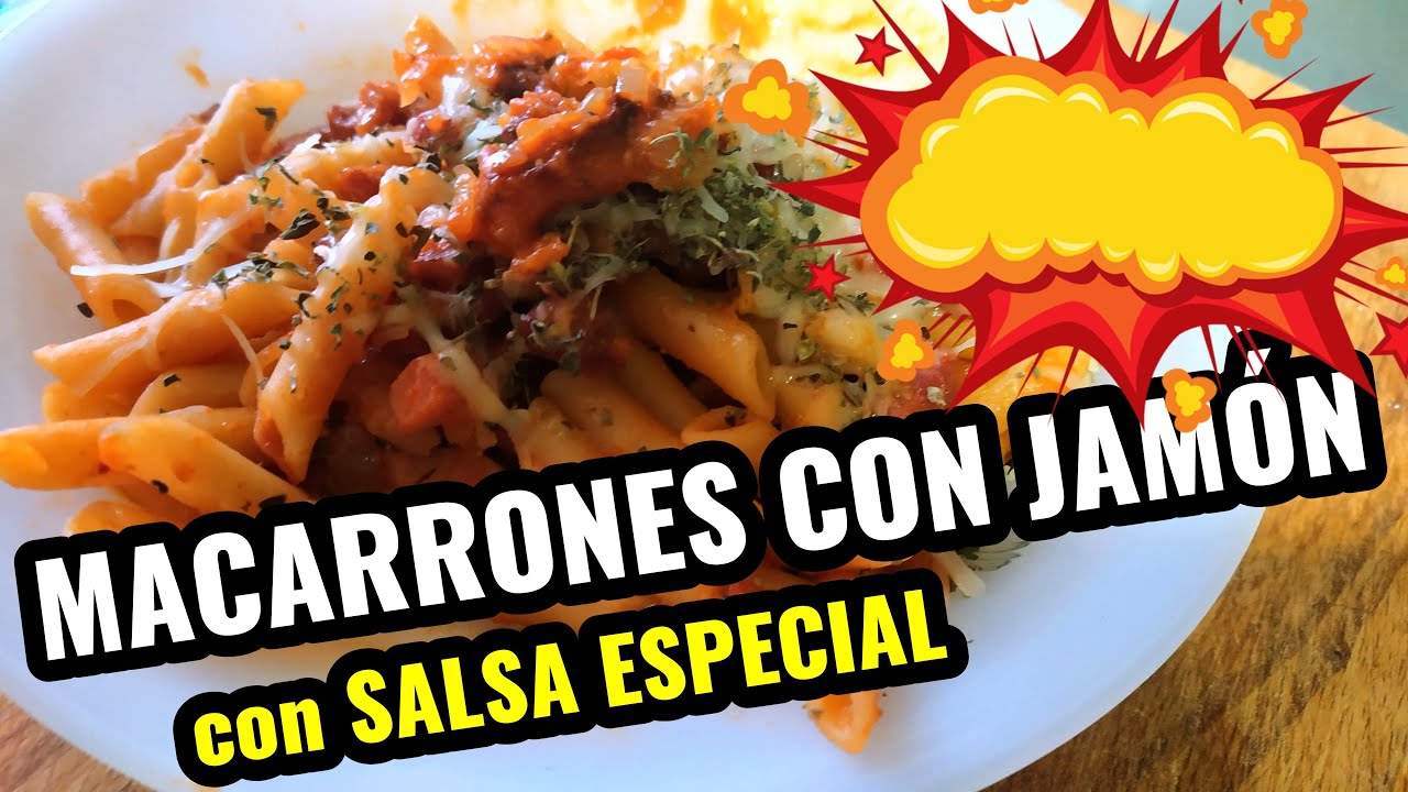 🔥🥓MACARRONES con JAMÓN, BACON y salsa de tomate ESPECIAL!!🍅