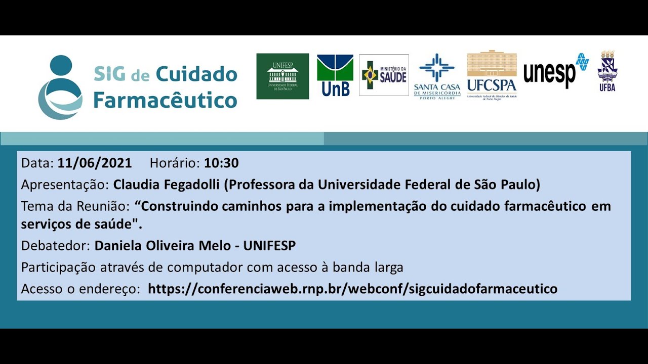 Construindo caminhos para a implementação do cuidado farmacêutico em serviços de saúde - 11/06/21