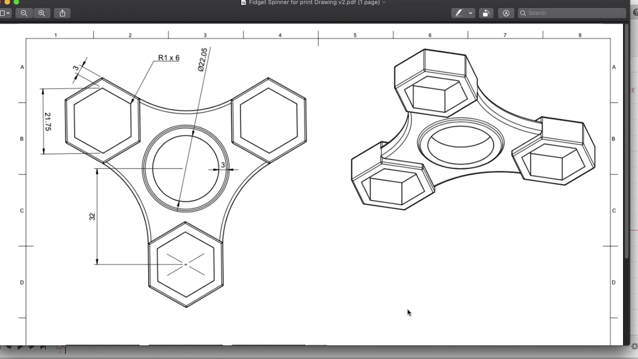 2D Sketch Fidget Spinner using Fusion 360