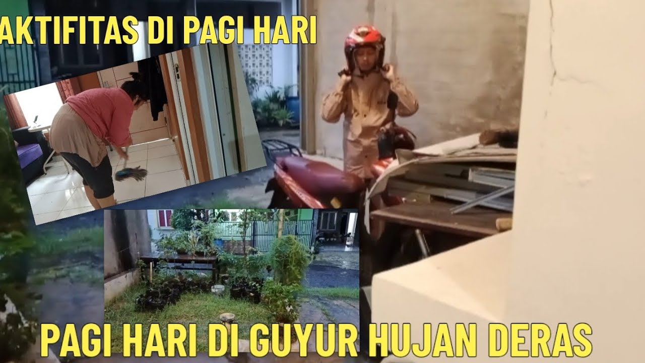 KEGIATAN DI SENIN PAGI, HUJAN DERAS BANGET‼️SUAMI BERANGKAT KERJA , BEBERES-BERES RUMAH. 