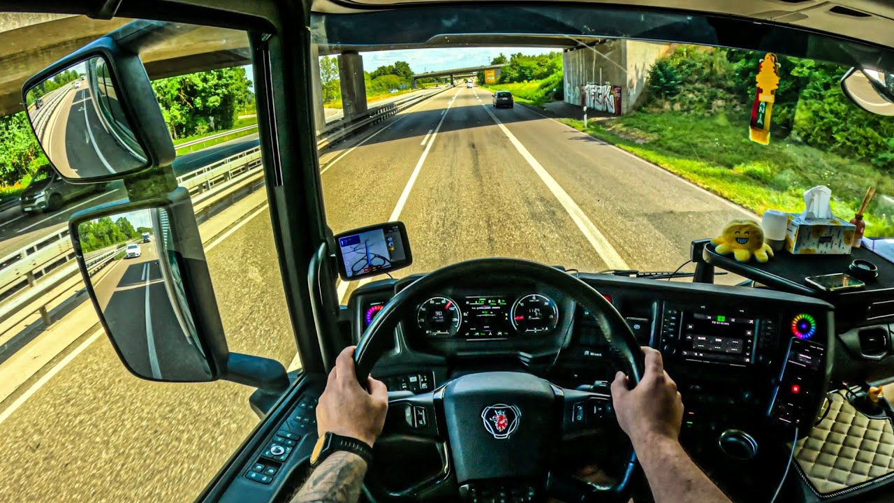 ASMR 🇩🇪 POV Truck Driving Scania R500 | Germany Most Beautiful Day To Drive At The Highway | 4k HD |