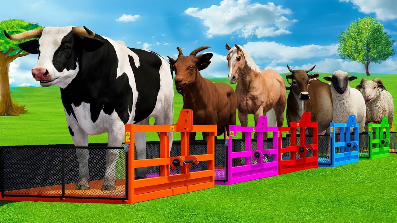 SHEEP, BULL, COW, HORSE, GOAT & RAM TRANSPORT WITH TRACTORS - FS22