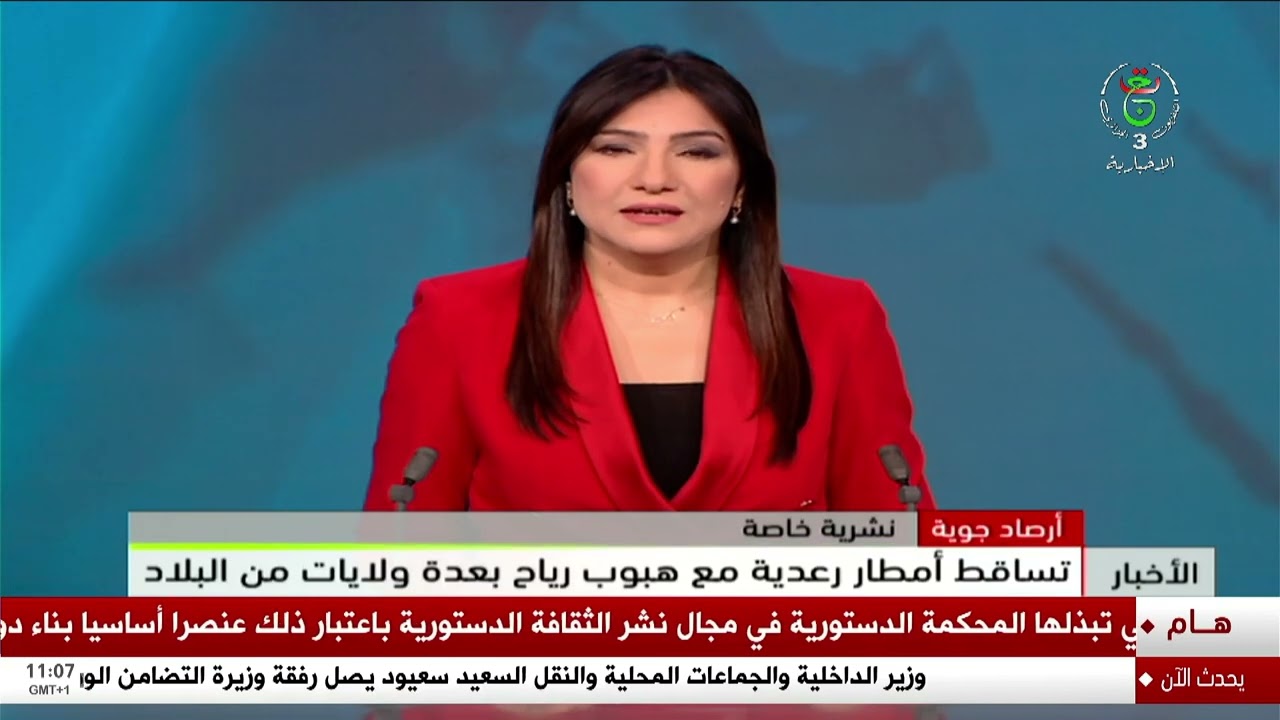 أرصاد جوية - نشرية خاصة | تساقط أمطار رعدية مع هبوب رياح بعدة ولايات من البلاد