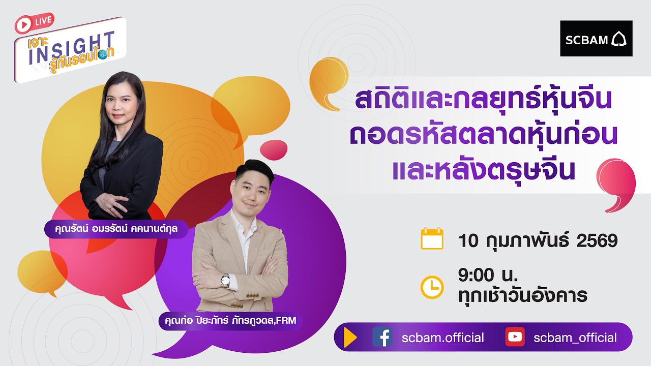 SCBAM [Live] EP. 127 สถิติและกลยุทธ์หุ้นจีน ถอดรหัสตลาดหุ้นก่อนและหลังตรุษจีน