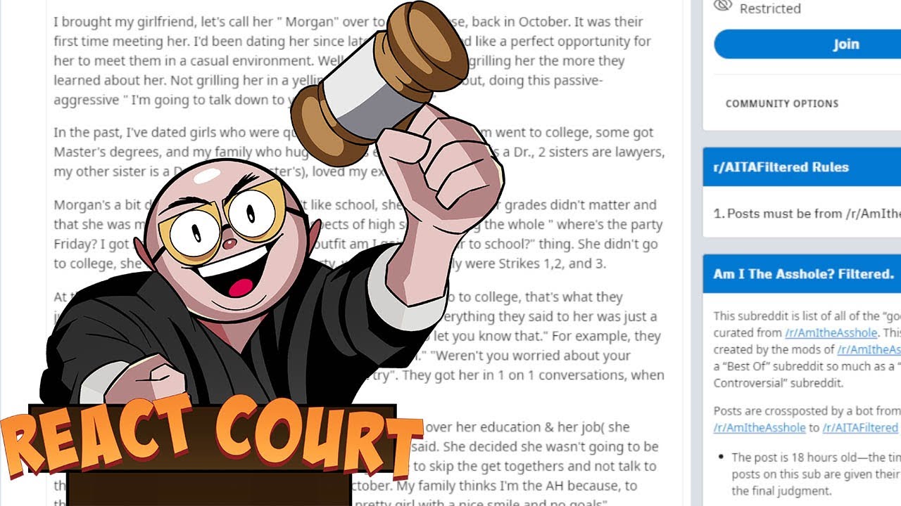 AITA for behaving like kind of a normal person? (React Court)