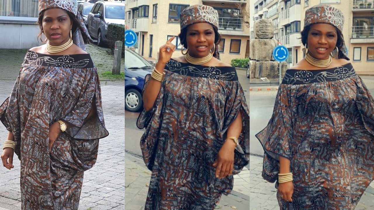 Learn how to cut and sew an off shoulder cowl kaftan with an open sleeve, well detailed