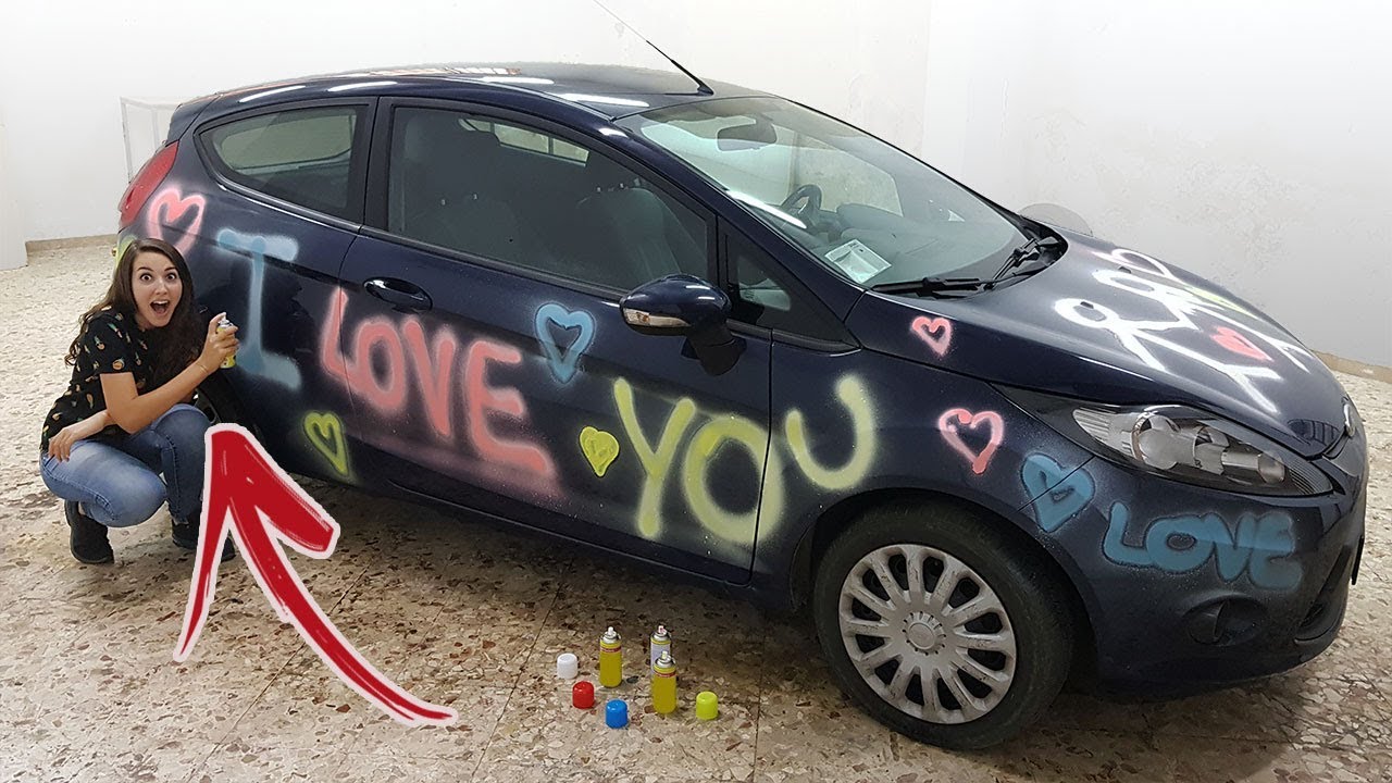 HO VERNICIATO CON LA BOMBOLETTA SPRAY LA MACCHINA DEL MIO RAGAZZO! *&egrave; infuriato*