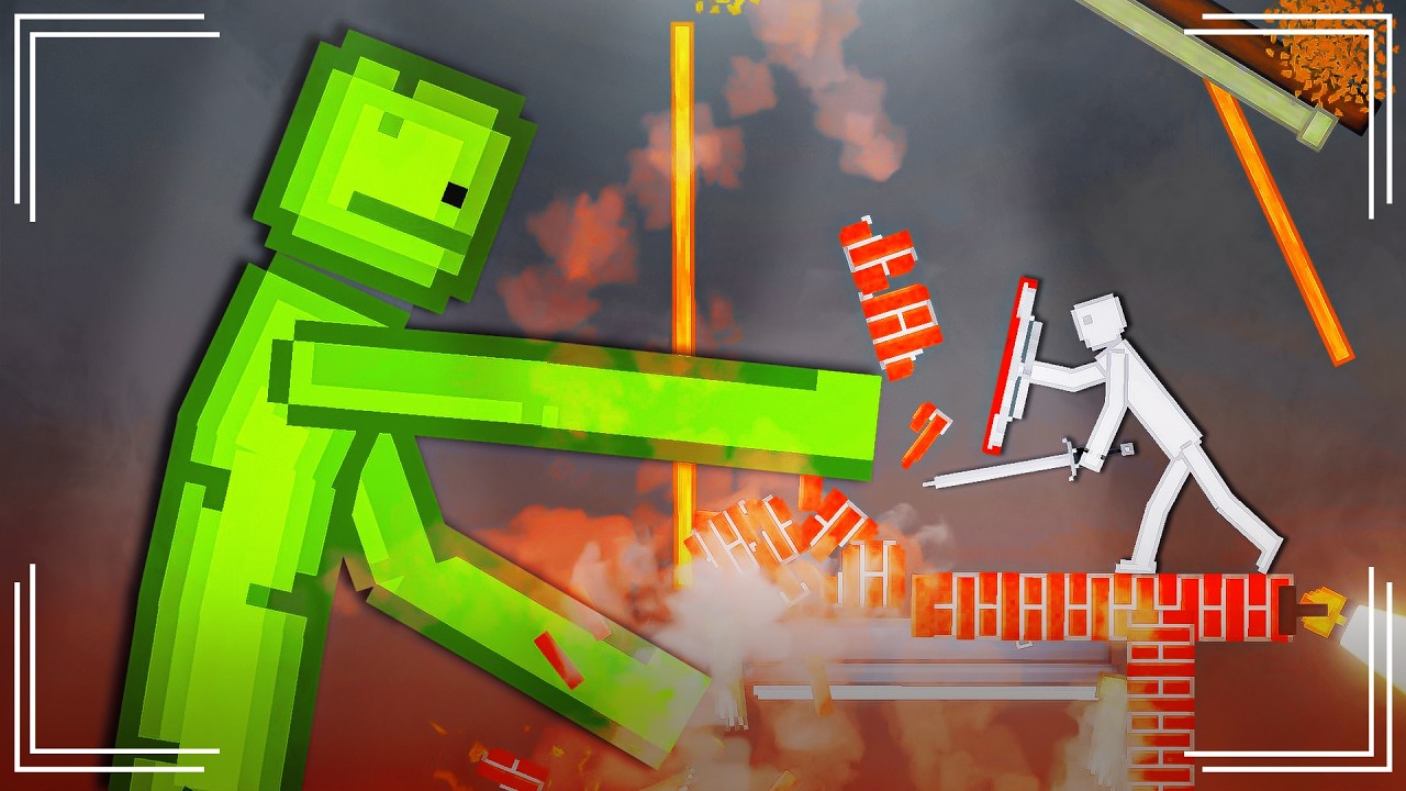 Giant Melon Fight Against The People in People Playground