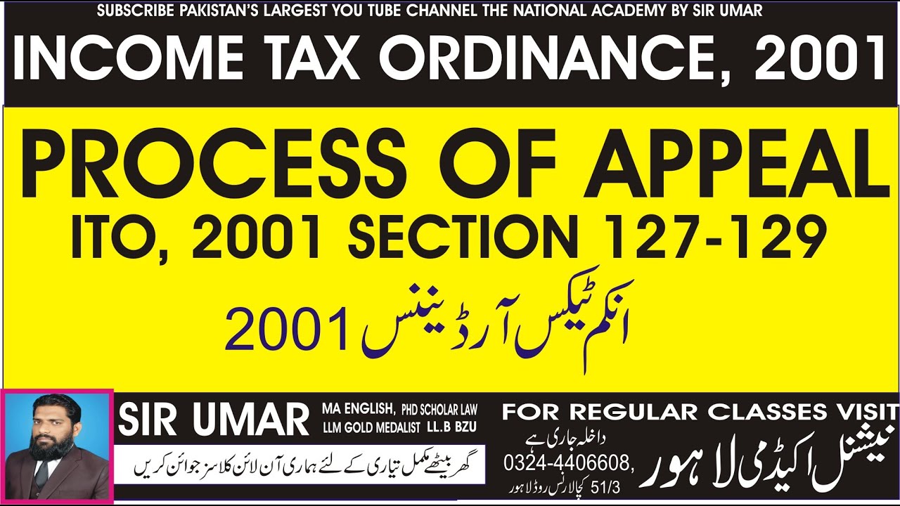 PROCEDURE OF APPEAL UNDER INCOME TAX ORDINANCE 2001 SECTION 127-129